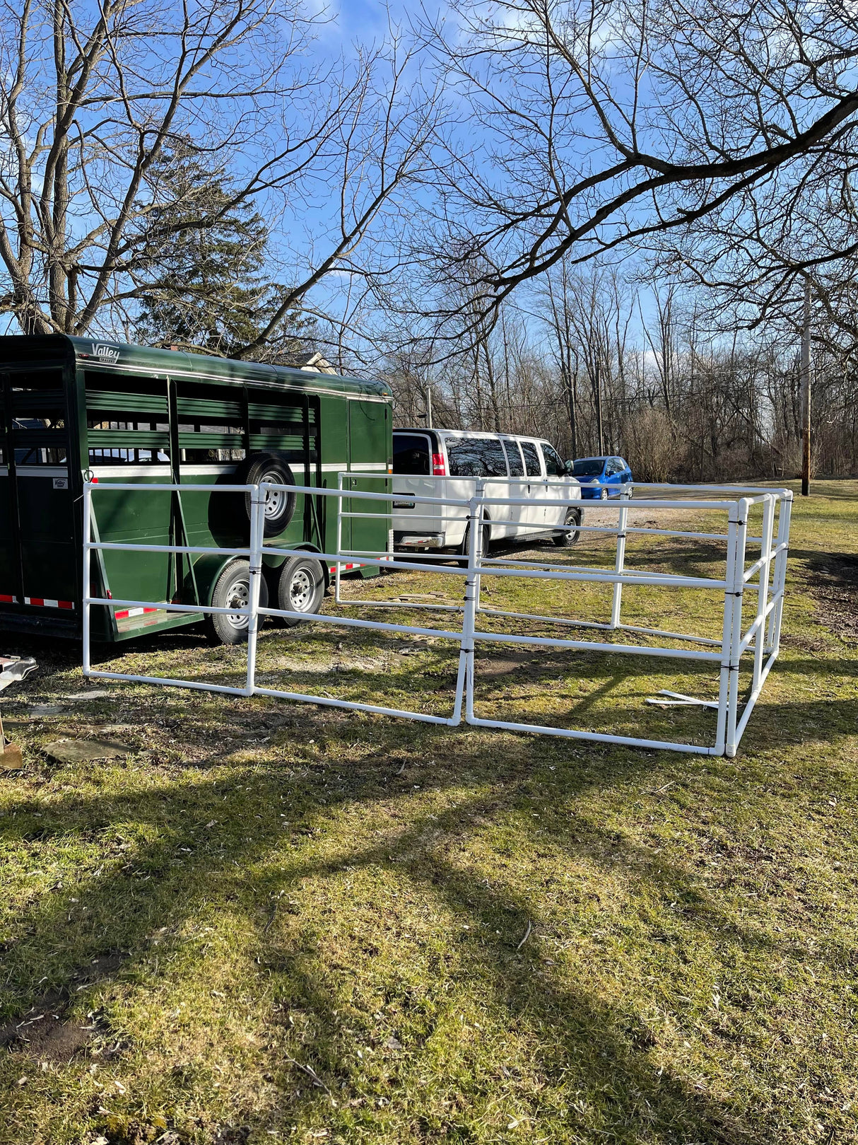 Modular Horse Corral Portable Panel Fencing: (Liberty 8 Panels; 3 Rails)