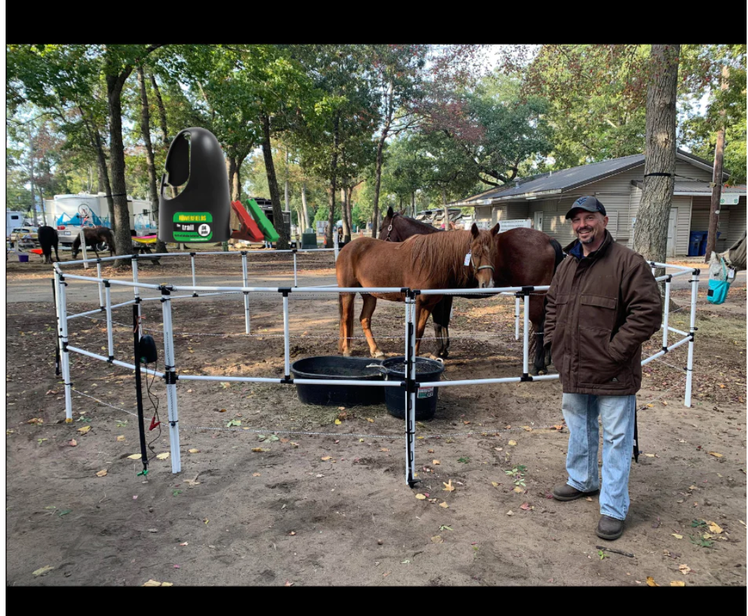 Ready Made Portable Electric Horse Corral Fencing: (Electric EconoLine 4 Panels; 2 Rails)