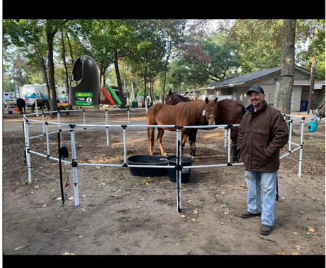 Ready Made Portable Electric Horse Corral Fencing: (Electric EconoLine 4 Panels; 2 Rails)