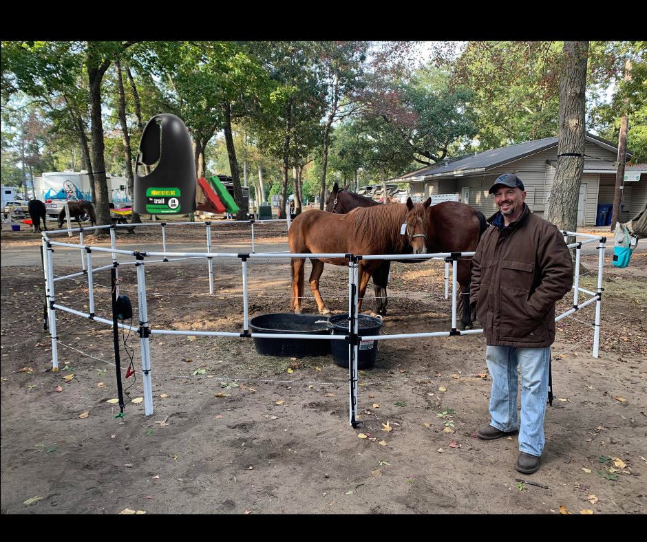 Ready Made Portable Electric Horse Corral Fencing: (Electric EconoLine 10+2=12 Panels; 2 Rails)