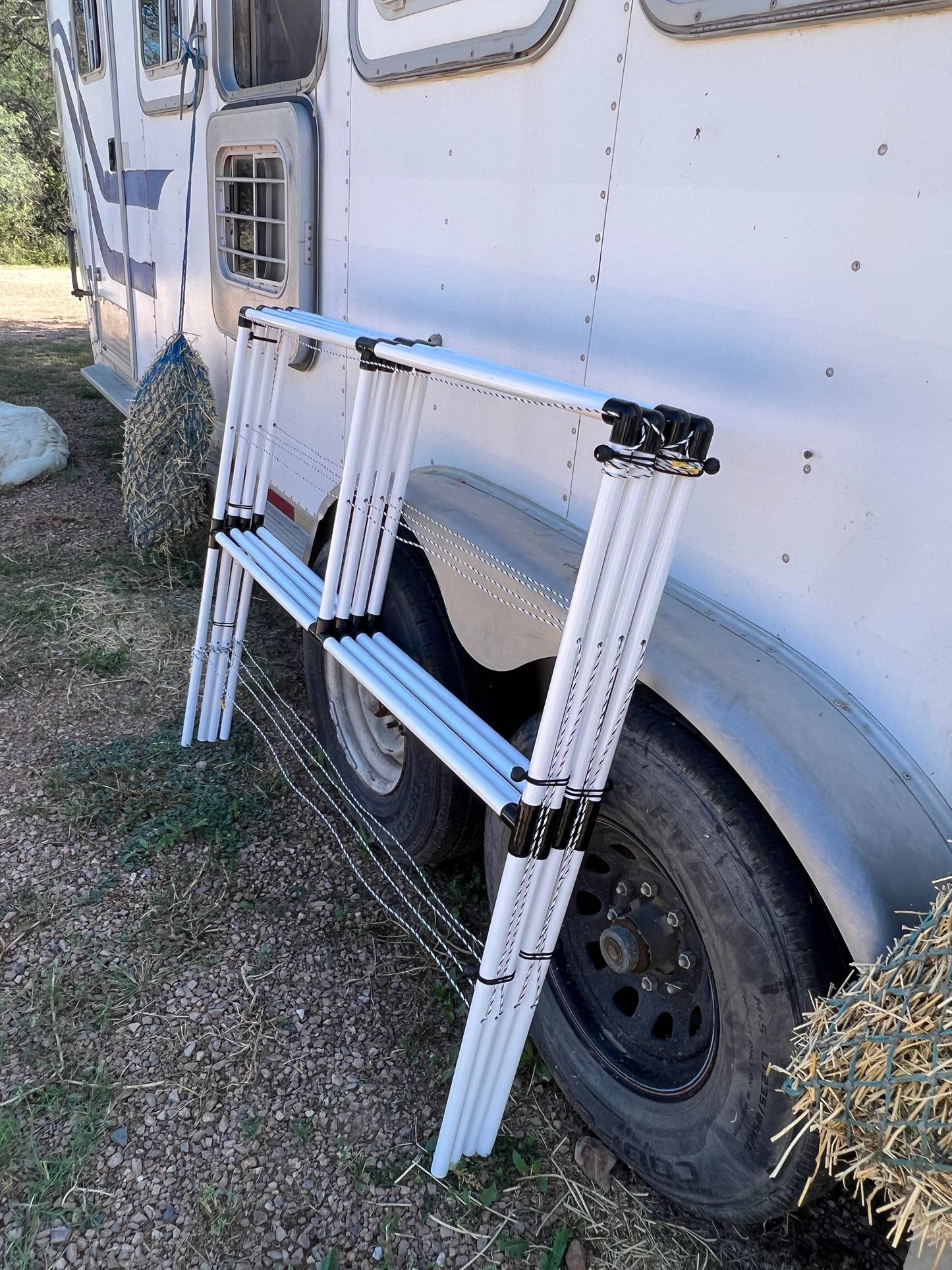 Ready Made Portable Electric Horse Corral Fencing: (Electric EconoLine 2 Panels; 2 Rails)