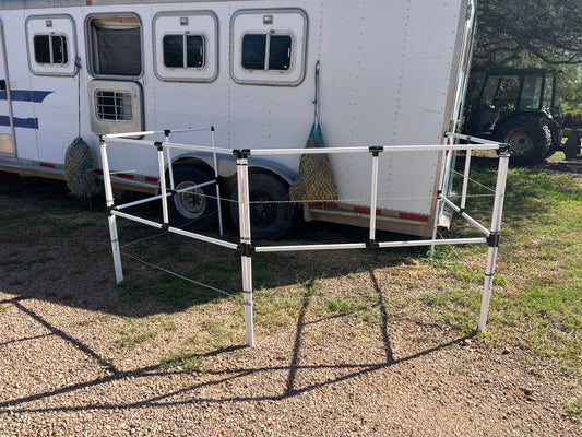 Ready Made Portable Electric Horse Corral Fencing: (Electric EconoLine 4 Panels; 2 Rails)